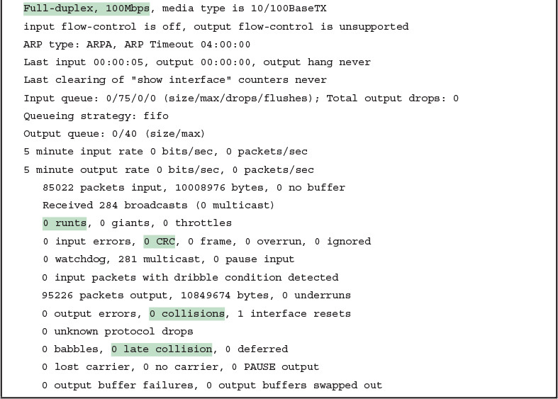 Example 1 Displaying Speed and Duplex Settings on Switch Interfaces